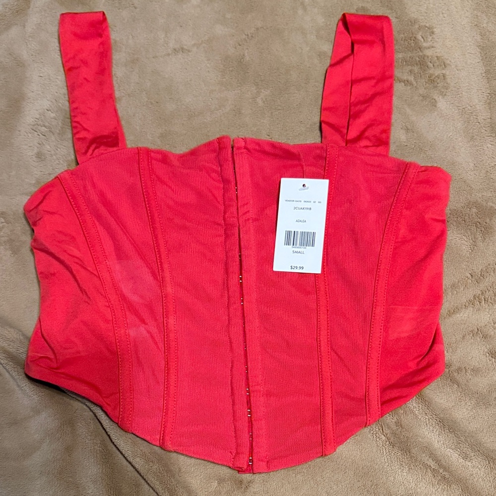 Red Crop Corset Top - Unbranded